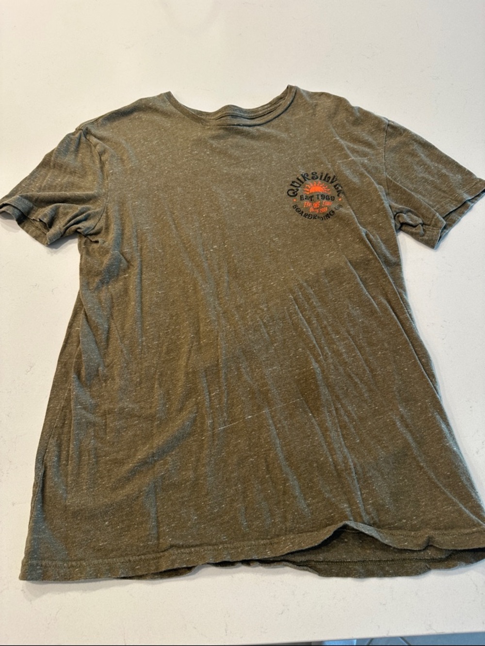 Quiksilver Olive Green Short Sleeve Logo Tee